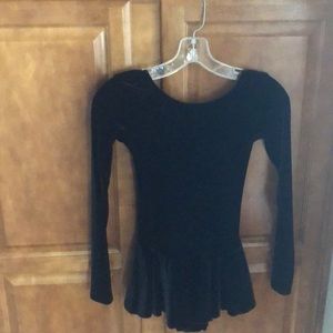 Mondor velvet all black figure skating dress
